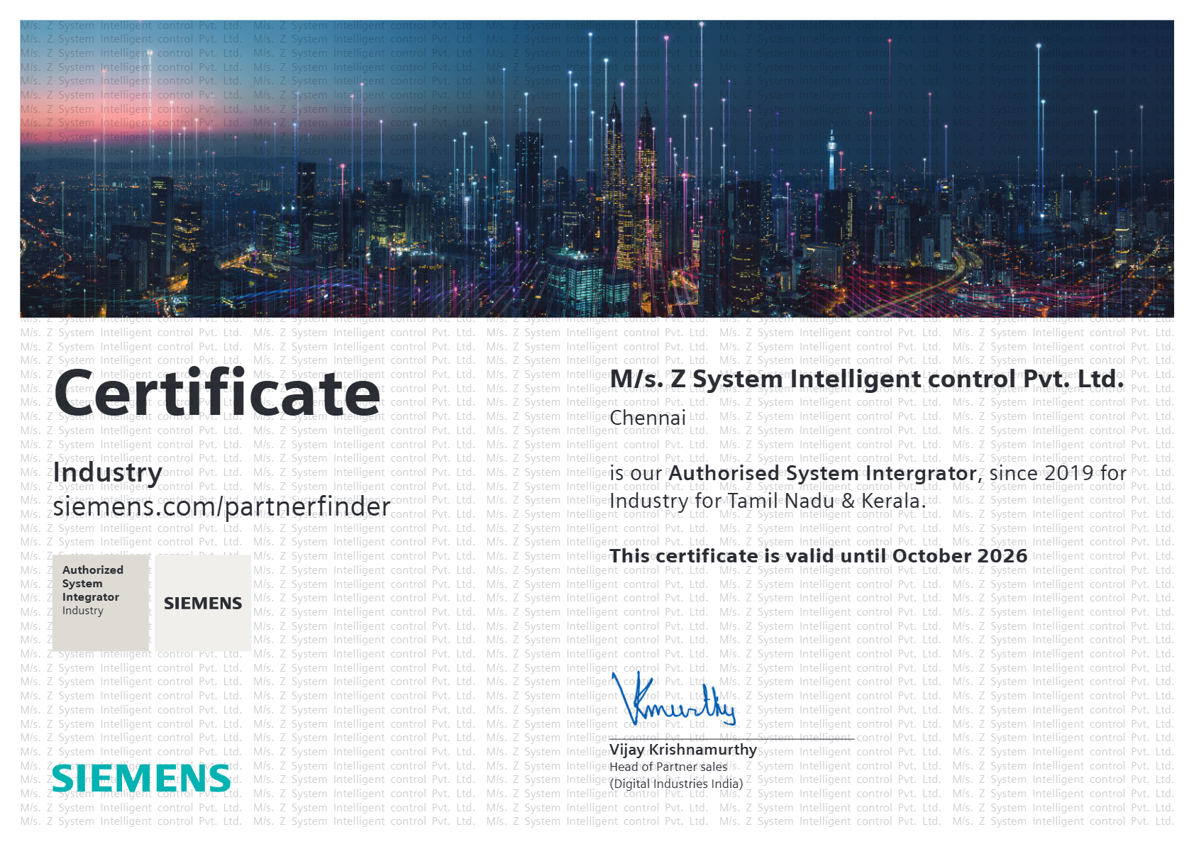 Siemens Certificate